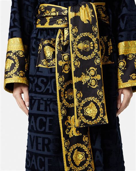 versace bathrobe red or blue|Versace baroque robe.